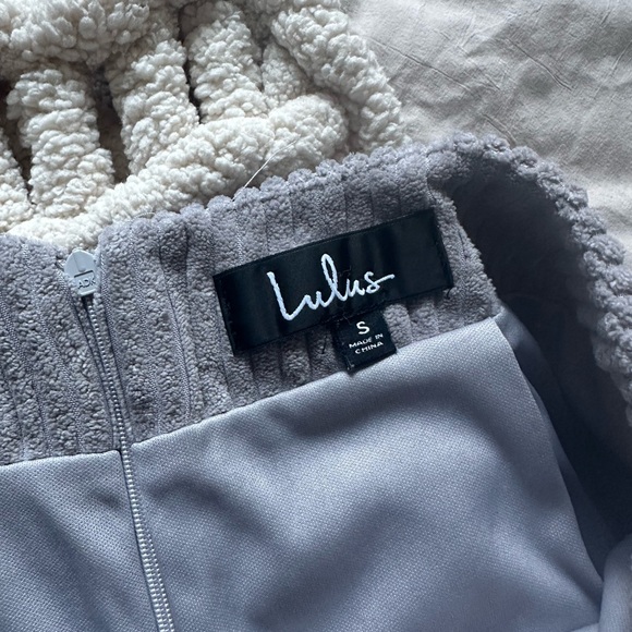 Light Grey Corduroy Mini Skirt - Picture 2 of 3